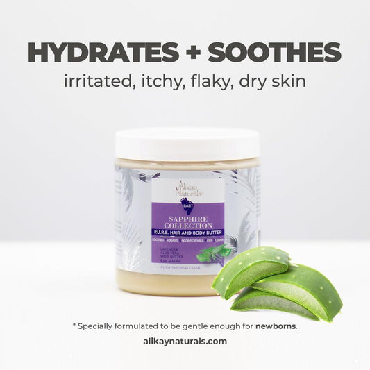 Alikay Naturals Beurre Capillaire et Corporel Alikay - Beurre Corps & Cheveux Baby Sapphire P.U.R.E. "Hair And Body Butter" 236ml