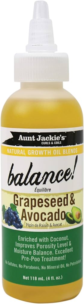 Aunt Jackie's -  pré-shampoing huile de pépins de raisin & avocat "Balance" - 118ml - Aunt Jackie's - Ethni Beauty Market
