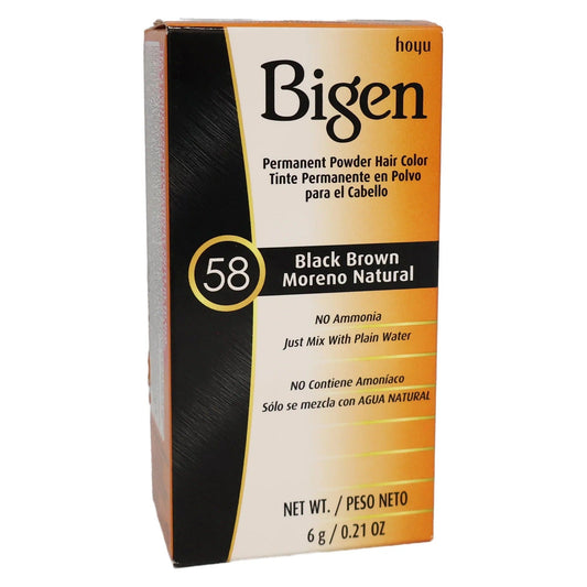 Bigen Coloration BRUN NOIR N°58 Bigen - Colorations Permanentes 6g (Plusieurs couleurs disponibles)