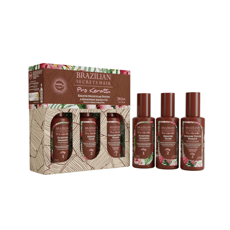 Brazilian Secrets Hair Kit de lissage 360ml Brazilian Secrets Hair - Kit lissage brésilien Pro Keratin (360ml/3000ml)