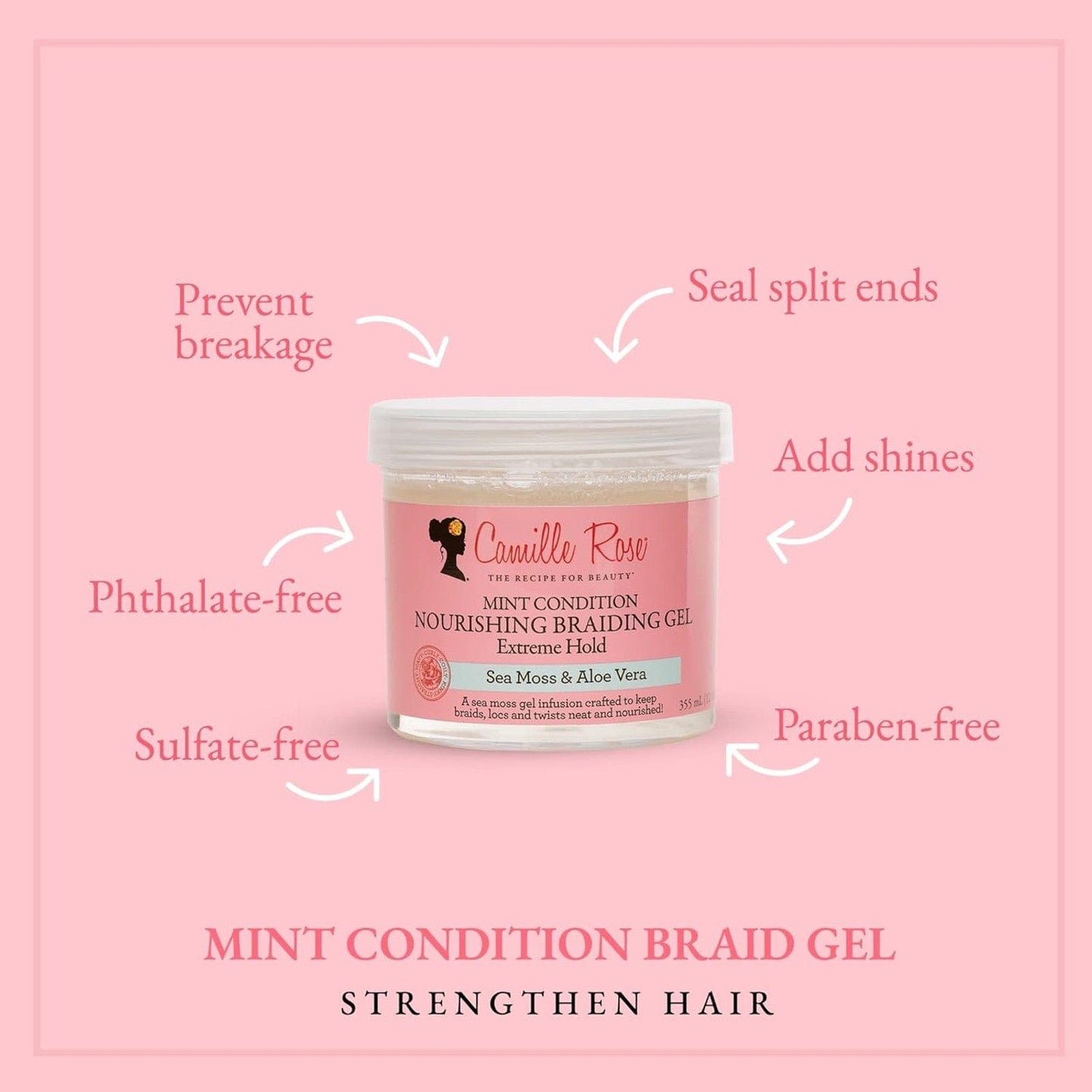Camille Rose - Gel Pour Tresses "Mint Conditioning Braid Gel" 355ml - Camille Rose - Ethni Beauty Market