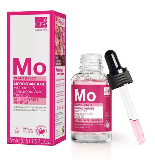 Dr Botanicals Huile pour le visage à la vitamine C et à l'acide hyaluronique Mo Moroccan Rose 15 ml - Dr Botanicals - Ethni Beauty Market