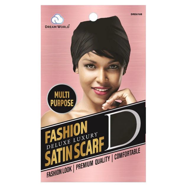 Dream World - Foulard en Satin noir- DRE070B - Dream World - Ethni Beauty Market