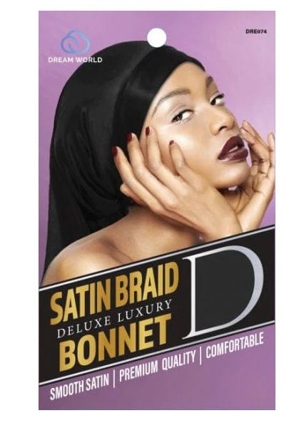 Dream World - Bonnet Satin Femme Noir - DRE074 - Dream World - Ethni Beauty Market