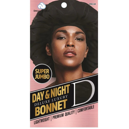 Dream World - Bonnet satin noir Super Jumbo Day & Night - DRE113B - Dream World - Ethni Beauty Market