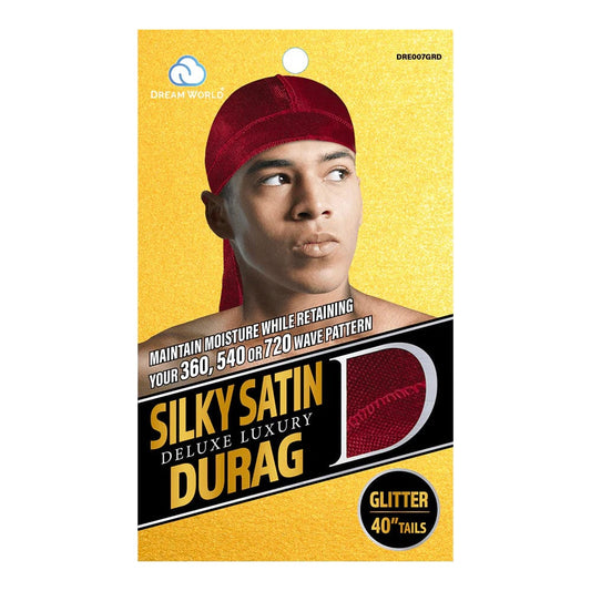 Dream World - Durag Homme Satin Burgundy Brillant- Taille Unique - DRE007GRD - Dream World - Ethni Beauty Market