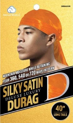 Dream World - Durag Homme Satin Orange - Taille Unique - DRE007OR - Dream World - Ethni Beauty Market