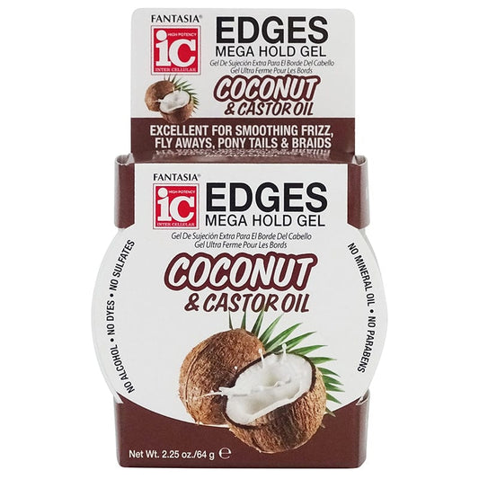 Fantasia IC - Edges Mega Hold Gel Coconut & Castor Oil - 64g - Fantasia IC - Ethni Beauty Market