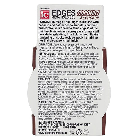 Fantasia IC - Edges Mega Hold Gel Coconut & Castor Oil - 64g - Fantasia IC - Ethni Beauty Market