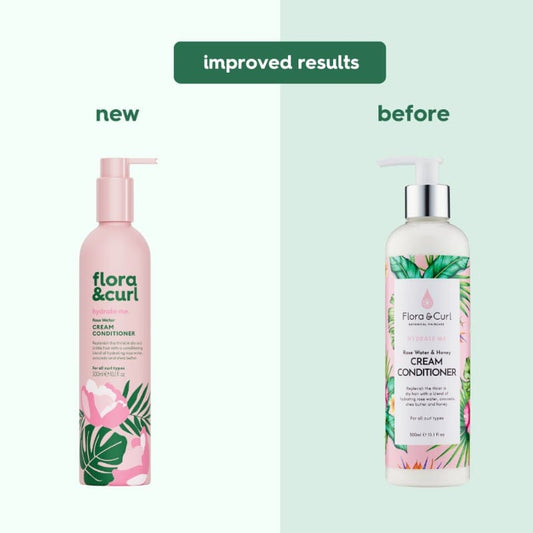 Flora & Curl - Hydrate me - Après-shampoing "Organic rose & Honey" - 300 ml - Flora & Curl - Ethni Beauty Market