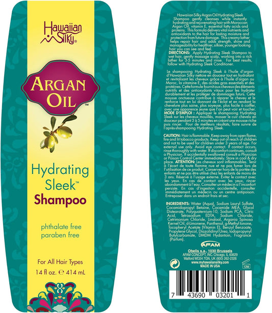 Hawaiian Silky - Shampoing Hydratant À L'Huile D'Argan 414ml - Hawaiian Silky - Ethni Beauty Market