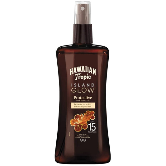 Hawaiian Tropic Huile bronzante Hawaiian Tropic - Island Glow Protective SPF15 "Dry Spray Oil" 200ml