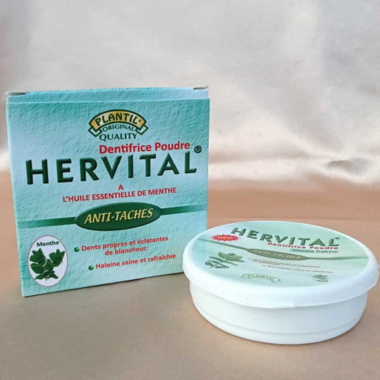 Hervital- Dentifrice poudre menthe fraîche - 50g - Hervital - Ethni Beauty Market
