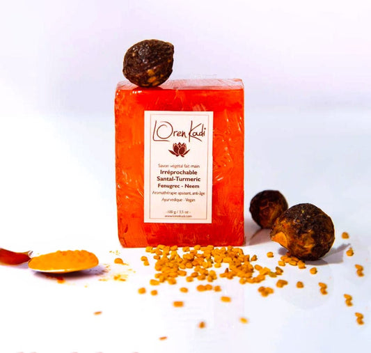 Loren Kadi - Savon ayurvédique "Irréprochable Santal-Turmeric", visage & corps - 20g / 100g - Loren Kadi - Ethni Beauty Market
