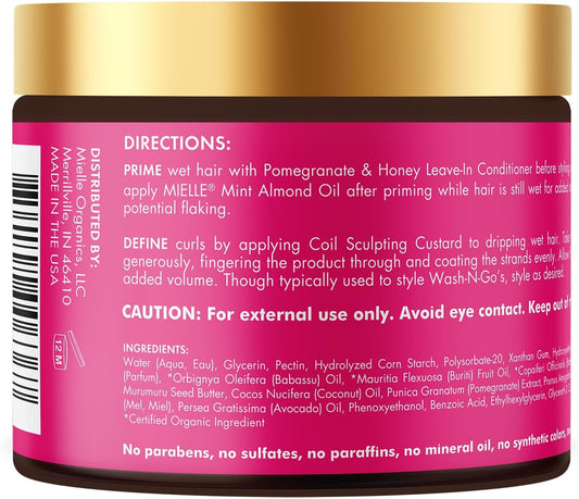 Mielle Organics - Gelée coiffante pour boucles grenade & miel 340g (coil sculpting custard) - Mielle Organics - Ethni Beauty Market