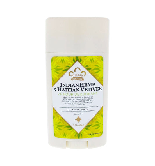 Nubian Heritage - Déodorant 24 heures au chanvre indien et vétiver haïtien - 64g - Nubian Heritage - Ethni Beauty Market