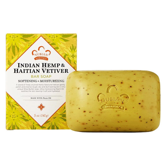 Nubian Heritage - Savon au chanvre indien et au vétiver haïtien - adoucissant et hydratant - 141 g - Nubian Heritage - Ethni Beauty Market