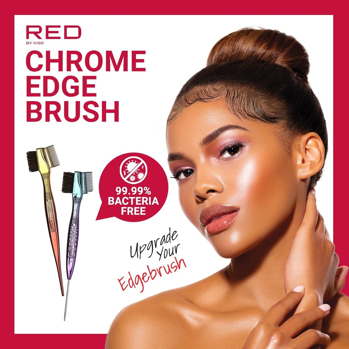 Red By Kiss - Brosse à Queue à Bord Chromé HH05 "Chrome Egde Brush HH05" - Red By Kiss - Ethni Beauty Market