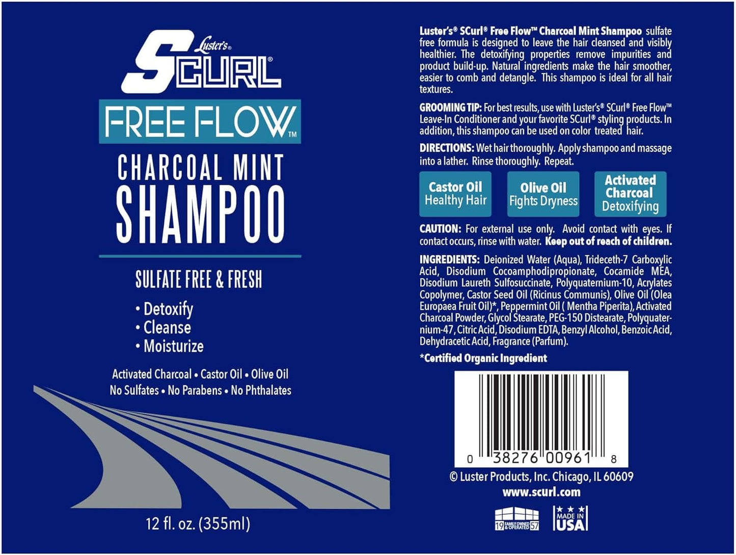 S-Curl Shampoing au Charbon - 355ml - Luster's - Ethni Beauty Market