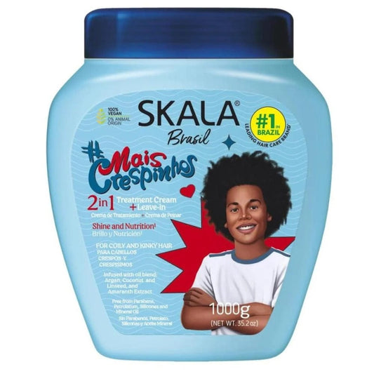 SKALA Apres-shampoing 2 en 1 Skala - Traitement pour Hydratation et Boucles Enfants "Mais Crespinhos Treatment Kids" - 1000g