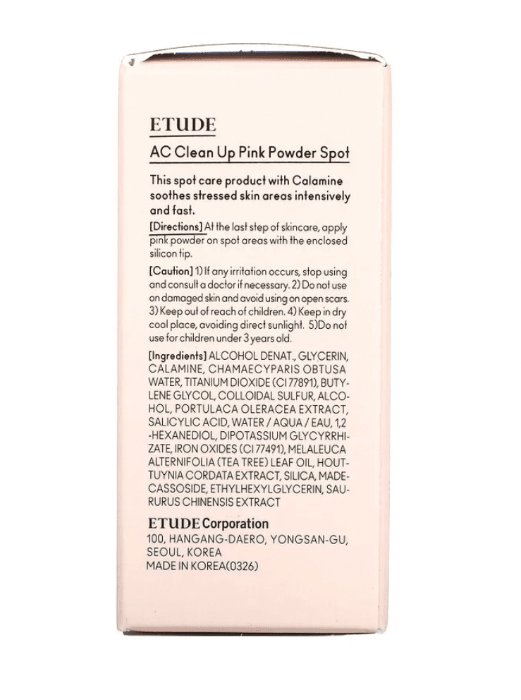ETUDE - Poudre anti-imperfections "AC Clean Up Pink Powder Spot" - 15ml - Etude - Ethni Beauty Market