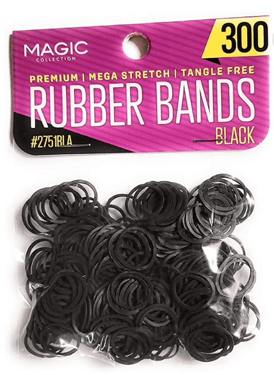 Magic Collection - Lot de 300 élastiques noir pour cheveux "#2751BLA" - 20g - Magic Collection - Ethni Beauty Market