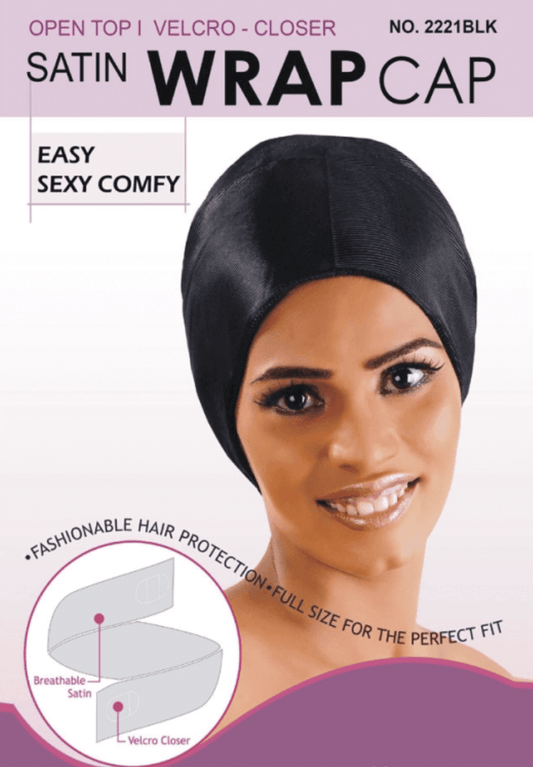 Murry Collection - Bonnet en satin "wrap cap" N° 2221BLK - 100g - Murry Collection - Ethni Beauty Market