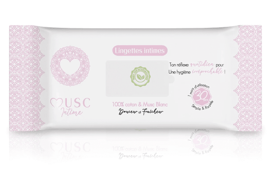 Musc Intime - Lingettes intimes au musc blanc "douceur et fraicheur" - 20pces - Musc Intime - Ethni Beauty Market