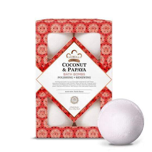 Nubian Heritage - Coconut & Payaya - Bombes de bain polissantes & renouvelantes "Bath Bombs" - 45g - Nubian Heritage - Ethni Beauty Market