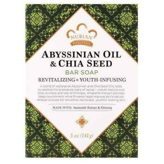 Nubian Heritage - Abyssinian Oil & Chia Seed - Savon visage revitalisant & jeunesse - 141g - Nubian Heritage - Ethni Beauty Market