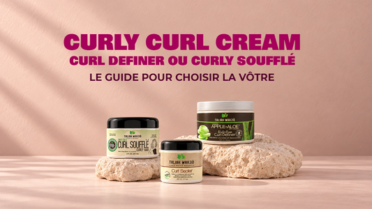 Taliah Waajid Curly Curl Cream, Curl Definer ou Curly Soufflé : femme aux boucles métissées et crème cheveux bouclés chez Ethni Beauty Market