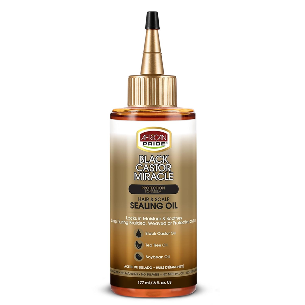 African Pride - Black Castor Miracle Hair & Scalp Sealing Oil - 6 fl oz / 178 ml