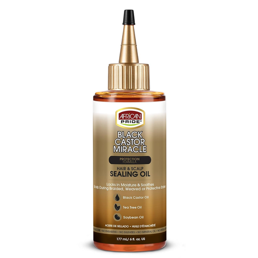 African Pride - Black Castor Miracle Hair & Scalp Sealing Oil - 6 fl oz / 178 ml