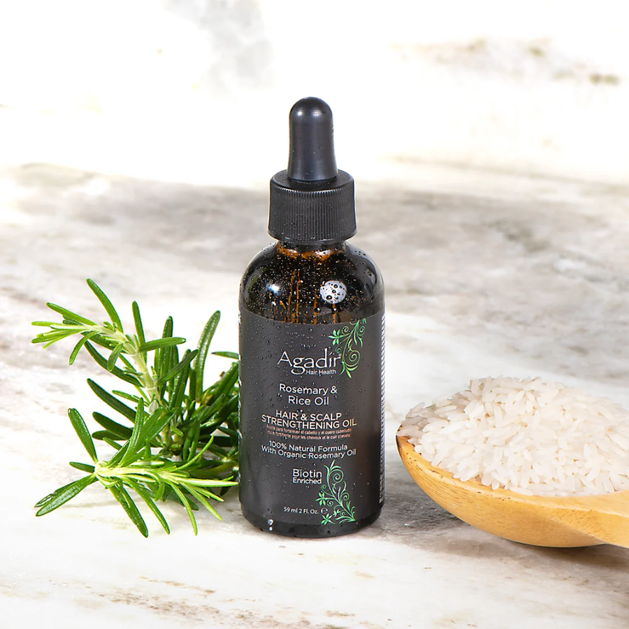 Agadir - Rosemary & Rice Oil Hair & Scalp Strengthening Oil - 2 fl oz / 59 ml