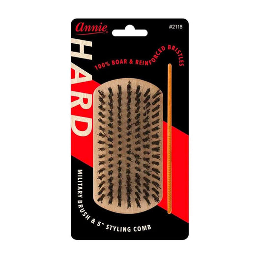 Annie - ensemble brosse militaire à poils de sanglier  & peigne de coiffage n°2118 - Annie - Ethni Beauty Market