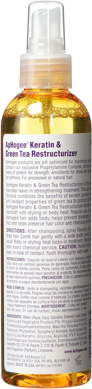 ApHogee - Spray Restructurant À La Kératine Et Thé Vert - Keratin & Green Tea Restructurize - 237ml - Aphogee - Ethni Beauty Market