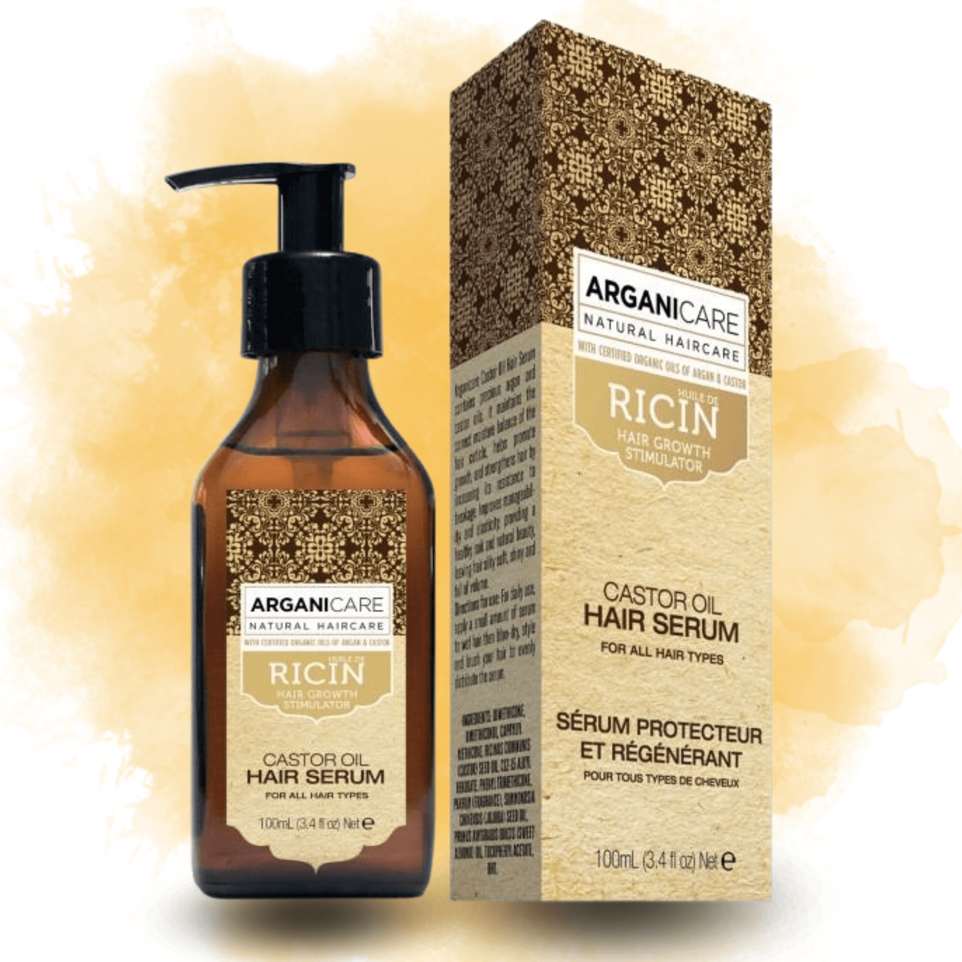 Arganicare - Sérum protecteur et régénérant "Castor Oil Hair Serum" - 100 ml - Arganicare - Ethni Beauty Market