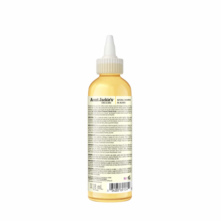 Aunt Jackie's - pré-shampoing huile de pépins de raisin & avocat "Balance" - 118ml - Aunt Jackie's - Ethni Beauty Market