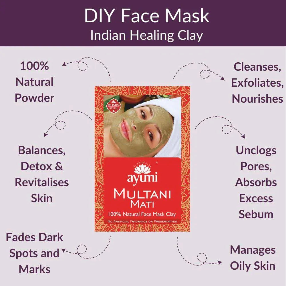 Ayumi - Poudre d'argile visage "multani mati" - 100g - Ayumi - Ethni Beauty Market