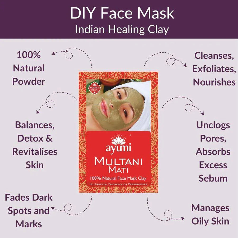 Ayumi - Poudre d'argile visage "multani mati" - 100g - Ayumi - Ethni Beauty Market