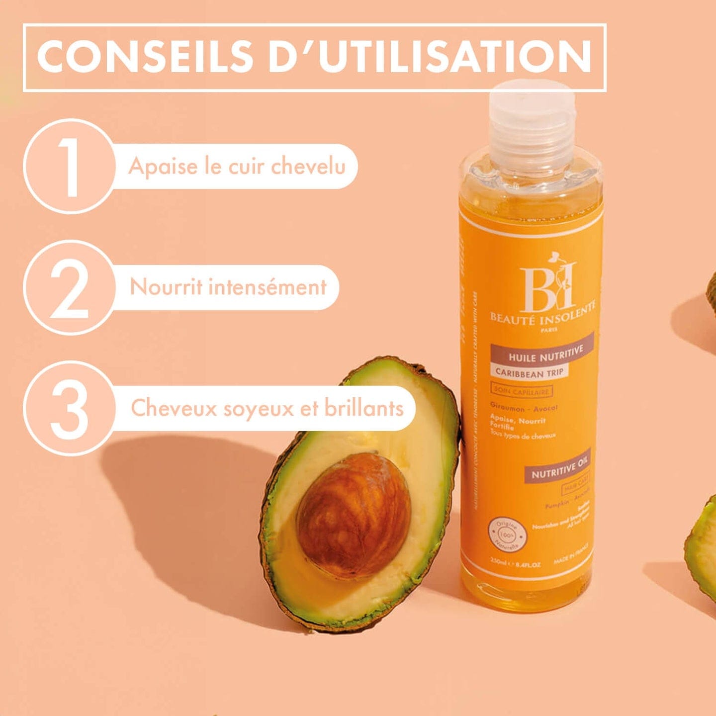 Beauté Insolente Huile de cheveux nutritive "Caribbean trip" - 250ml - Beaute Insolente - Ethni Beauty Market