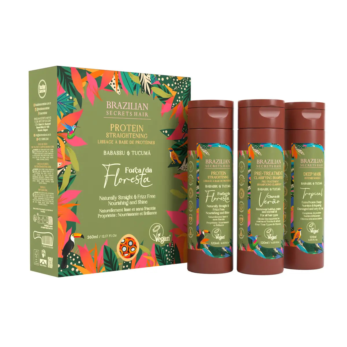 Brazilian Secrets Hair -Força da Floresta - Kit lissage à la protéine - 360ml - Brazilian Secrets Hair - Ethni Beauty Market
