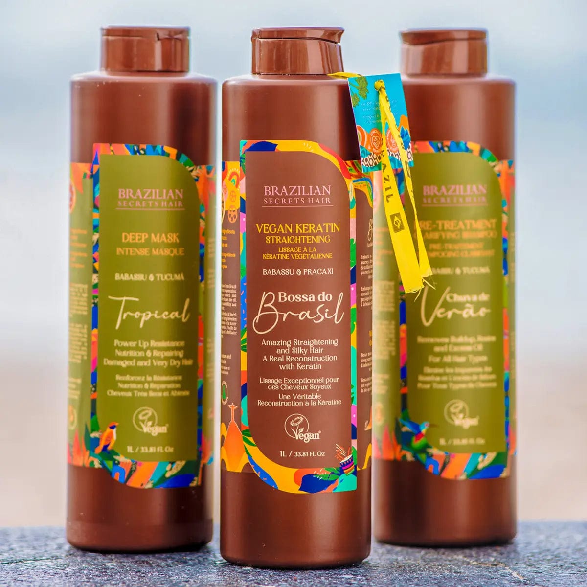 Brazilian Secrets Hair - Kit lissage profond à la kératine végétalienne Bossa do Brasil - 1000ml - Brazilian Secrets Hair - Ethni Beauty Market