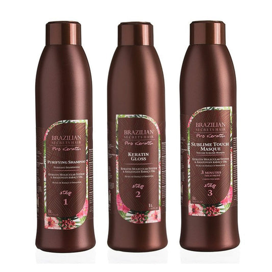 Brazilian Secrets Hair Kit de lissage 3000ml Brazilian Secrets Hair - Kit lissage brésilien Pro Keratin (360ml/3000ml)