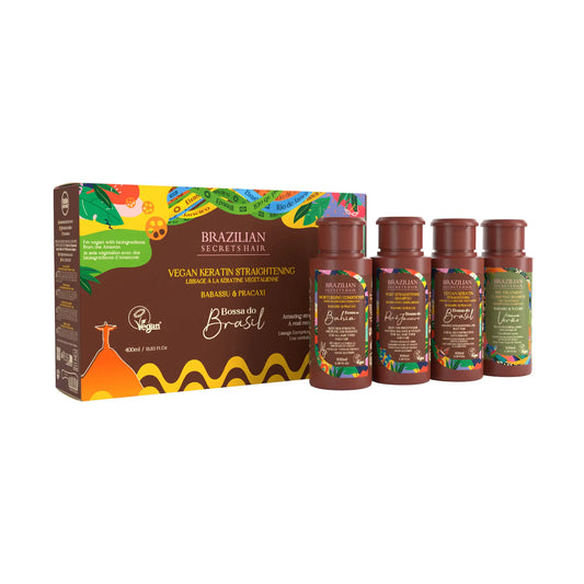 Brazilian Secrets Hair - Bossa do Brasil Kit lissage à la kératine végétalienne - 400ml - Brazilian Secrets Hair - Ethni Beauty Market