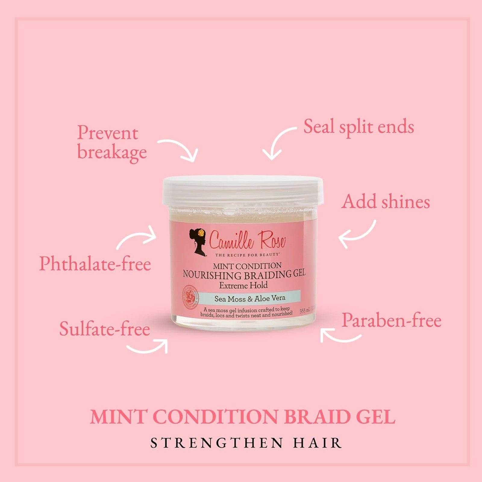 Camille Rose - Gel Pour Tresses "Mint Conditioning Braid Gel" 355ml - Camille Rose - Ethni Beauty Market