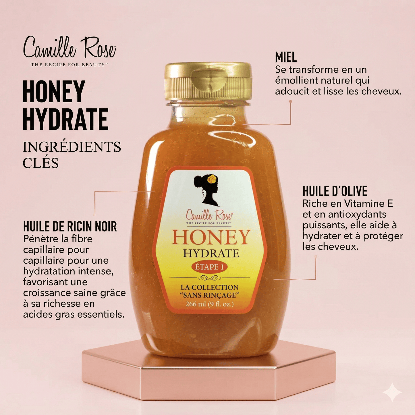 Camille Rose - Le miel hydratant de la collection leave in - 266ml - Camille Rose - Ethni Beauty Market