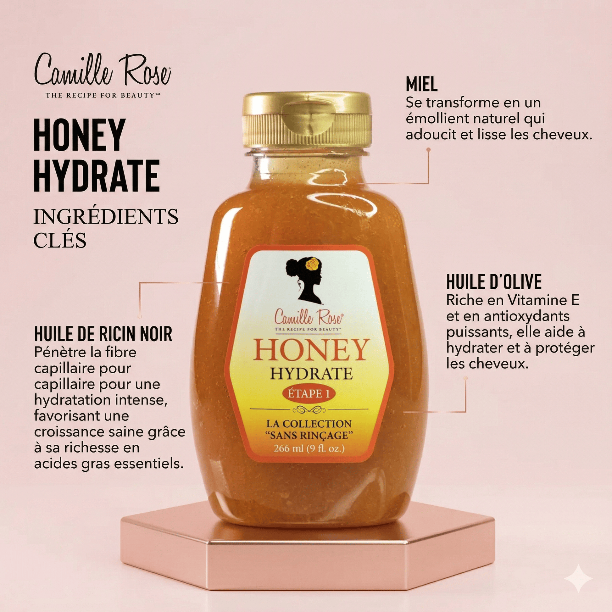 Camille Rose - Le miel hydratant de la collection leave in - 266ml - Camille Rose - Ethni Beauty Market