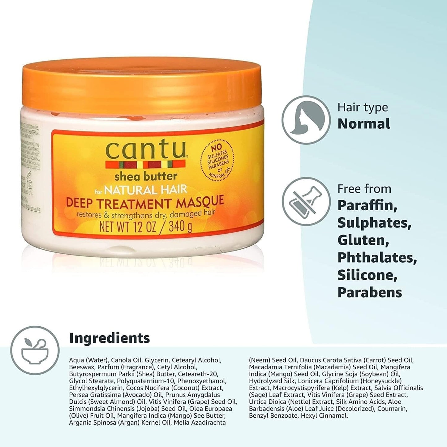 Cantu - Shea Butter - Masque Nourrissant Karite (Deep Treatment Masque) - 340g - Cantu - Ethni Beauty Market