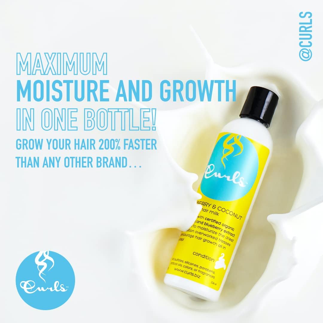Curls - Lait capillaire blueberry & coconut - 236ml - Curls - Ethni Beauty Market